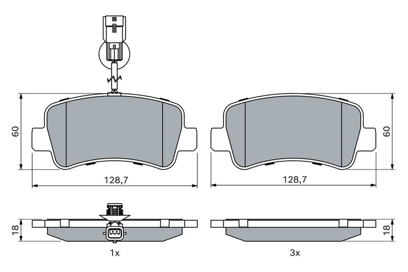 Bosch 0986494500 Brake Pad Set, disc brake - 5