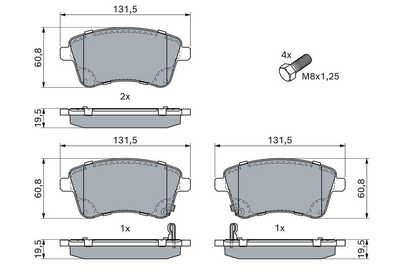Bosch 0986494552 Brake Pad Set, disc brake - 5