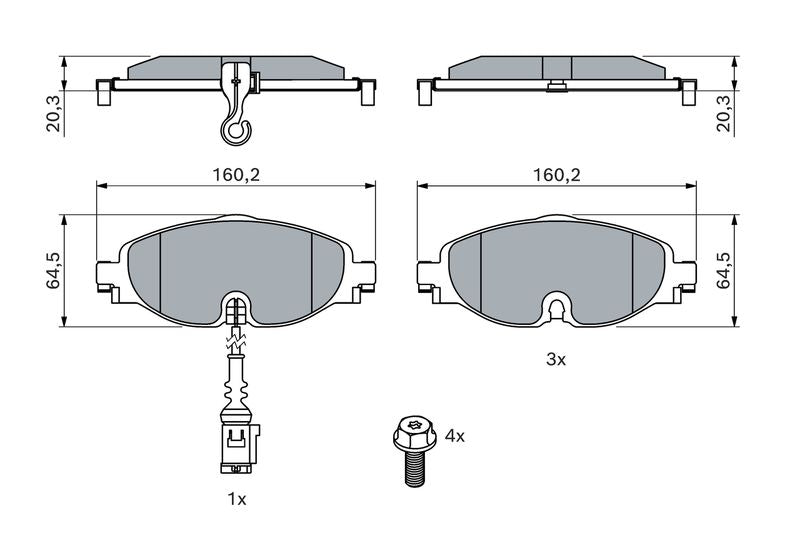 Bosch 0986494660 Brake Pad Set, disc brake - 5