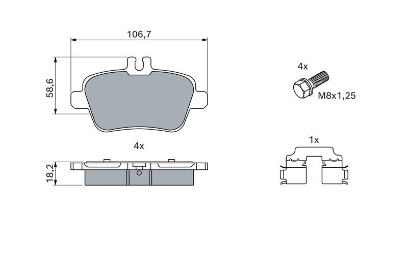 Bosch 0986494664 Brake Pad Set, disc brake - 5