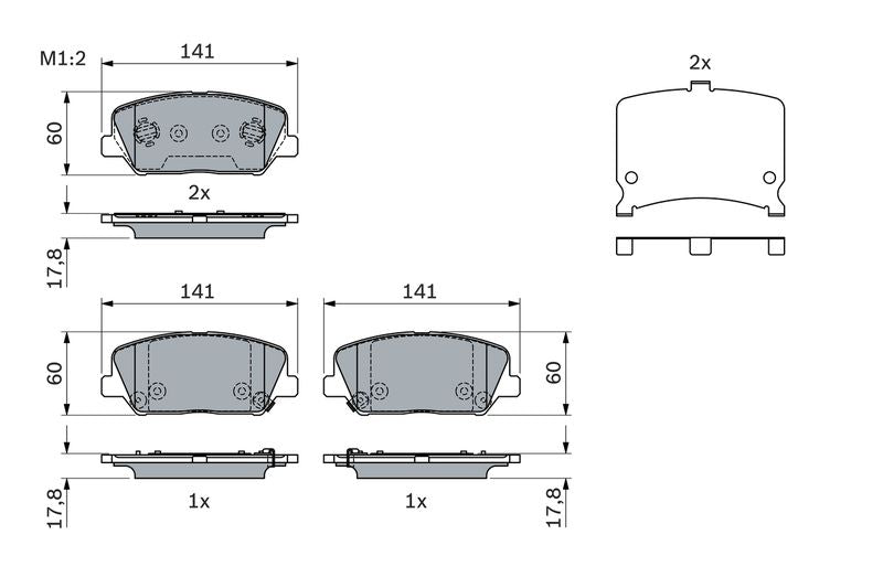 Bosch 0986494671 Brake Pad Set, disc brake - 5
