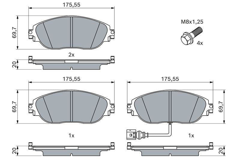 Bosch 0986494704 Brake Pad Set, disc brake - 5
