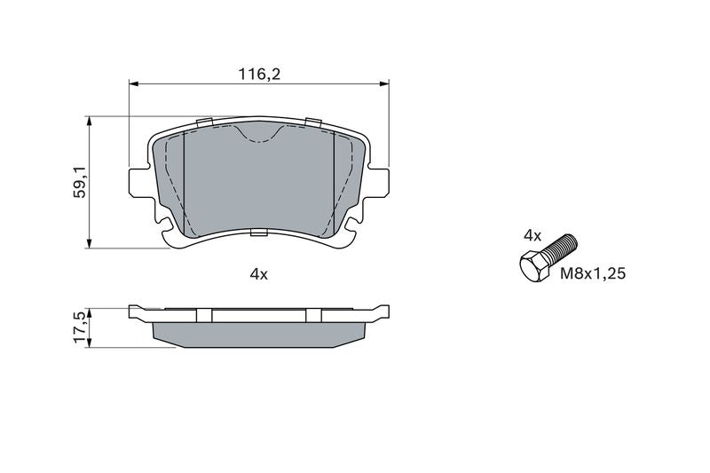 Bosch 0986494889 Brake Pad Set, disc brake - 5