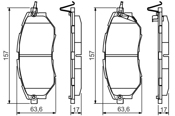 Bosch 0986495156 Brake Pad Set, disc brake - 5