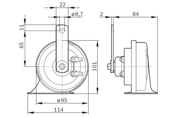 Bosch 0986AH0501 Trumpet Horn - 5