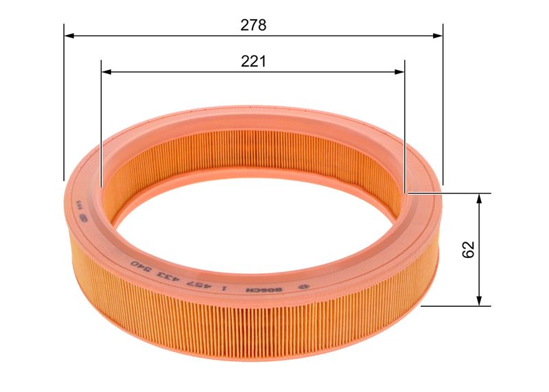 Bosch 1457433540 Air Filter - 1