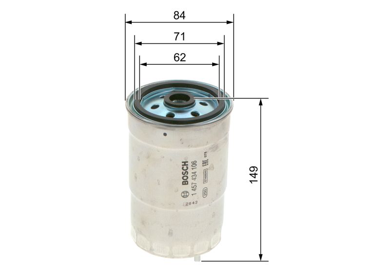 Bosch 1457434106 Fuel Filter - 1