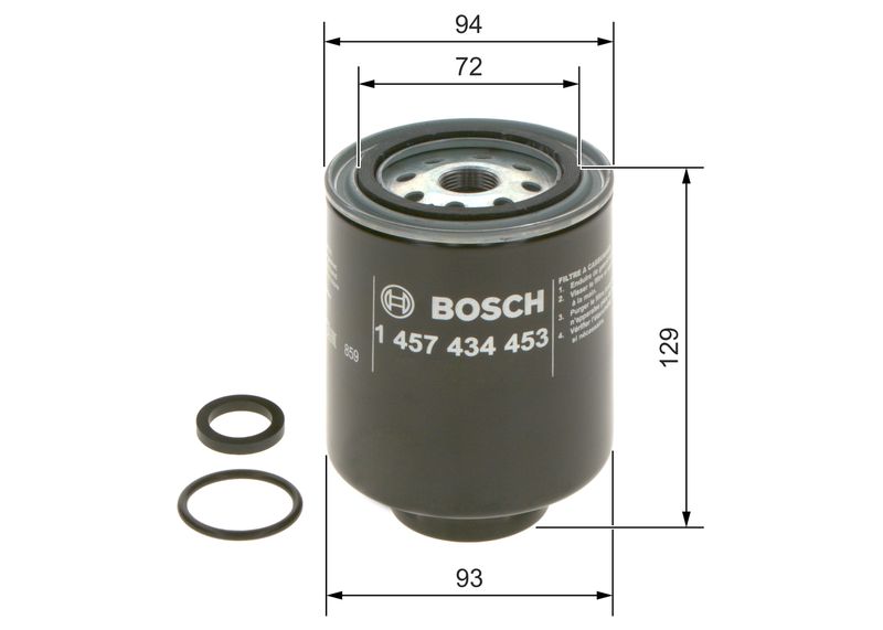 Bosch 1457434453 Fuel Filter - 1
