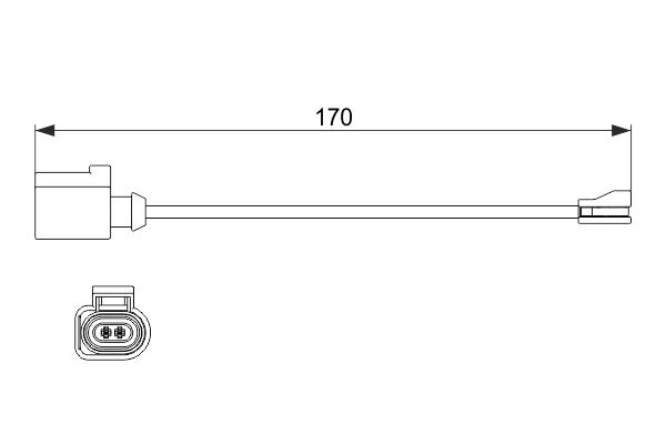 Bosch 1987474512 Warning Contact, brake pad wear - 5