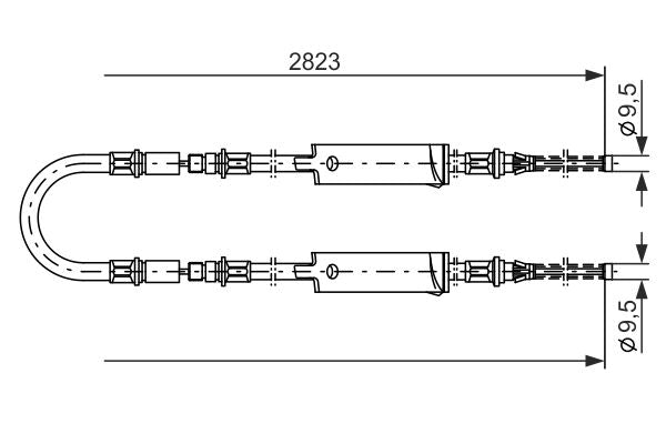 Bosch 1987477369 Cable Pull, parking brake - 1