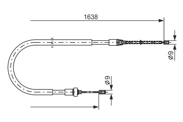 Bosch 1987477586 Cable Pull, parking brake - 1