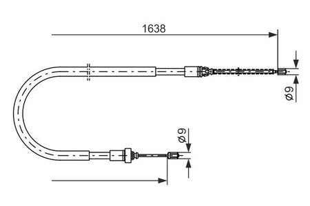 Bosch 1987477586 Cable Pull, parking brake - 1