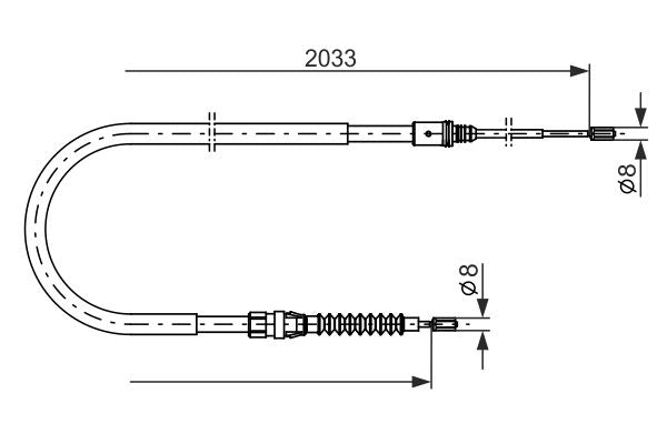 Bosch 1987482190 Cable Pull, parking brake - 1