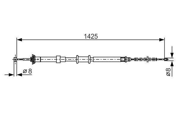 Bosch 1987482200 Cable Pull, parking brake - 1