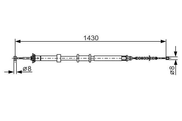 Bosch 1987482240 Cable Pull, parking brake - 1