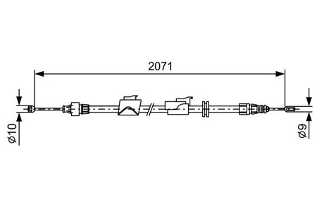 Bosch 1987482242 Cable Pull, parking brake - 1
