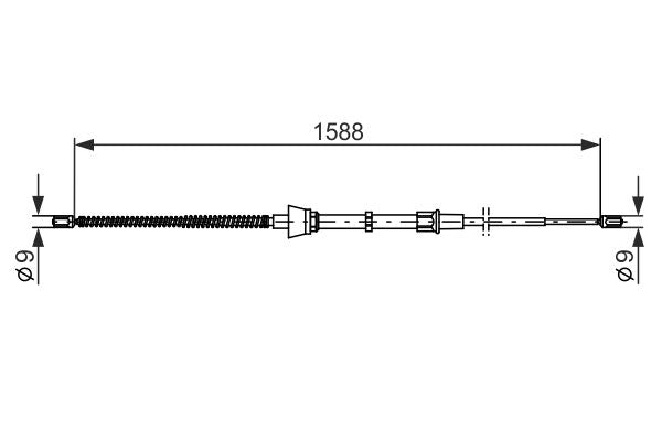 Bosch 1987482266 Cable Pull, parking brake - 1