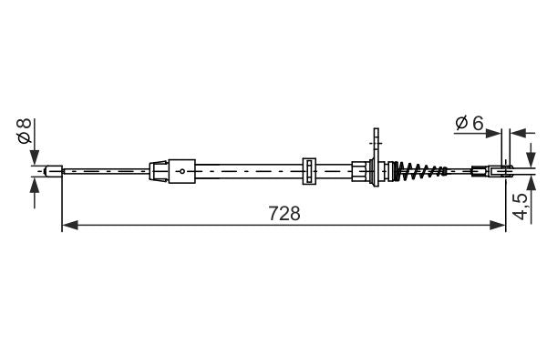 Bosch 1987482301 Cable Pull, parking brake - 1