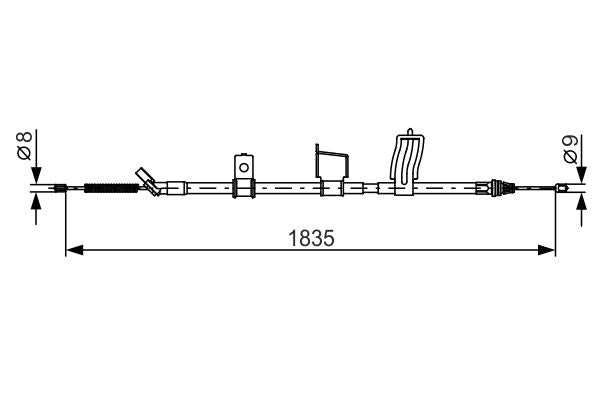 Bosch 1987482341 Cable Pull, parking brake - 1