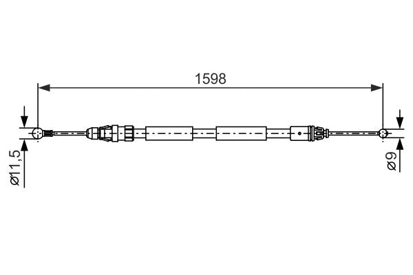 Bosch 1987482388 Cable Pull, parking brake - 1