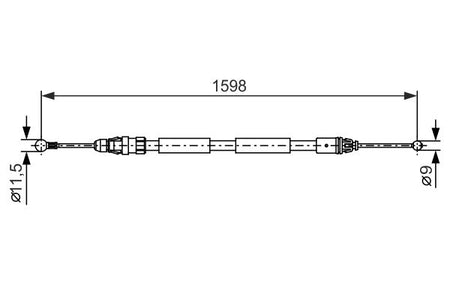 Bosch 1987482388 Cable Pull, parking brake - 1