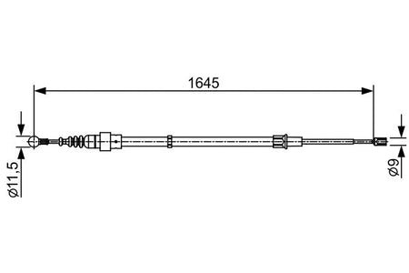 Bosch 1987482451 Cable Pull, parking brake - 1