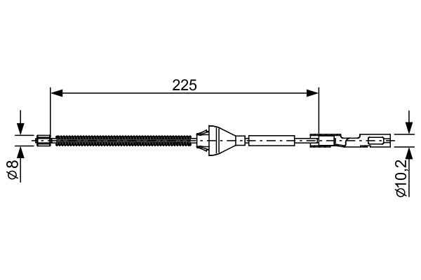 Bosch 1987482705 Cable Pull, parking brake - 1