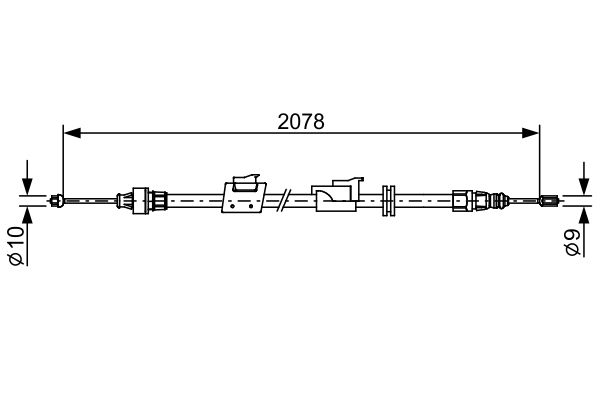 Bosch 1987482706 Cable Pull, parking brake - 1