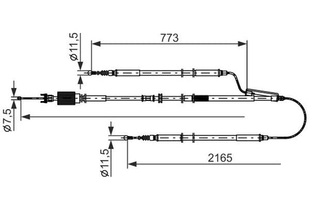Bosch 1987482806 Cable Pull, parking brake - 1