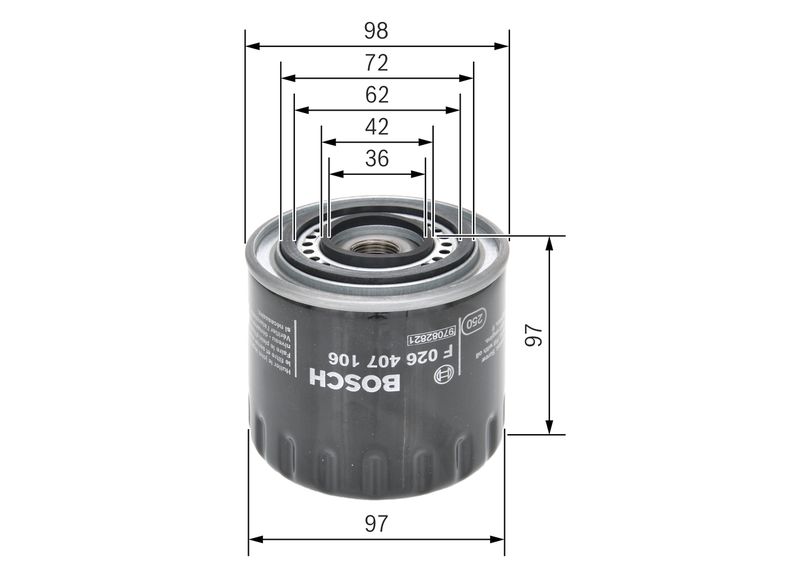 Bosch F026407106 Oil Filter - 1