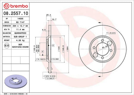 Brembo 08.2557.10 Brake Disc - 2