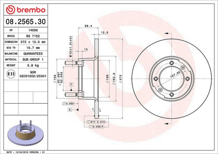 Brembo 08.2565.30 Brake Disc - 2