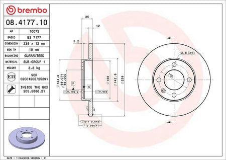 Brembo 08.4177.10 Brake Disc - 2