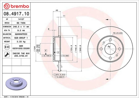 Brembo 08.4917.10 Brake Disc - 2