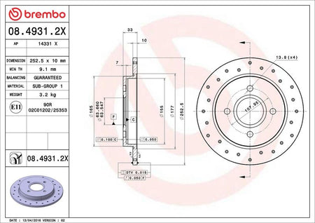 Brembo 08.4931.2X Brake Disc - 2