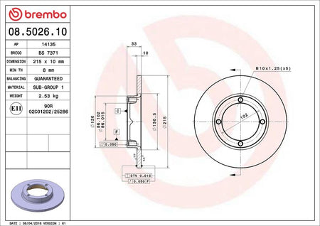 Brembo 08.5026.10 Brake Disc - 2