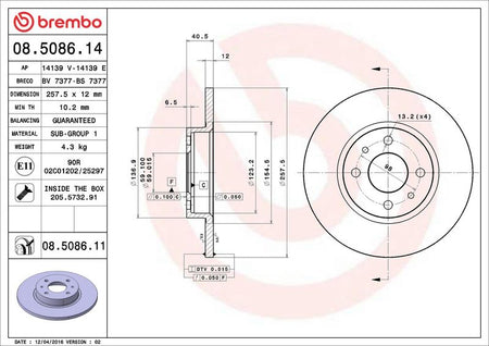Brembo 08.5086.11 Brake Disc - 2