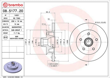 Brembo 08.5177.20 Brake Disc - 2