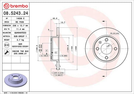 Brembo 08.5243.24 Brake Disc - 2