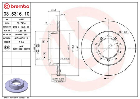 Brembo 08.5316.10 Brake Disc - 2