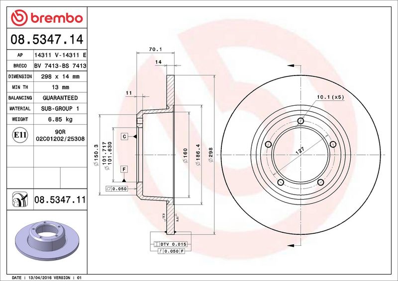 Brembo 08.5347.11 Brake Disc - 2