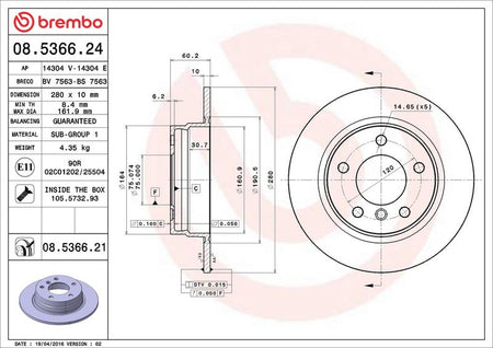 Brembo 08.5366.21 Brake Disc - 2