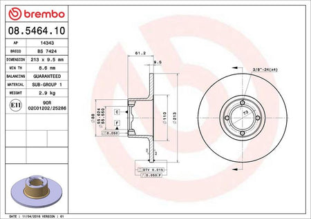 Brembo 08.5464.10 Brake Disc - 2