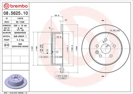 Brembo 08.5625.10 Brake Disc - 2