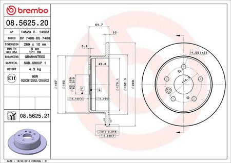 Brembo 08.5625.21 Brake Disc - 2