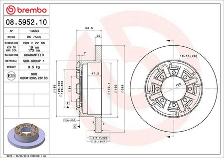 Brembo 08.5952.10 Brake Disc - 2
