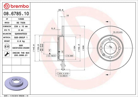 Brembo 08.6785.10 Brake Disc - 2
