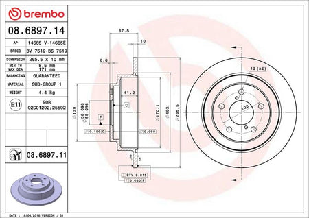 Brembo 08.6897.11 Brake Disc - 2