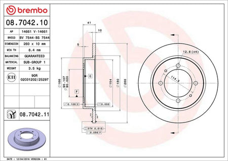 Brembo 08.7042.11 Brake Disc - 2