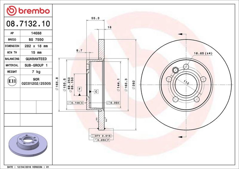 Brembo 08.7132.10 Brake Disc - 2